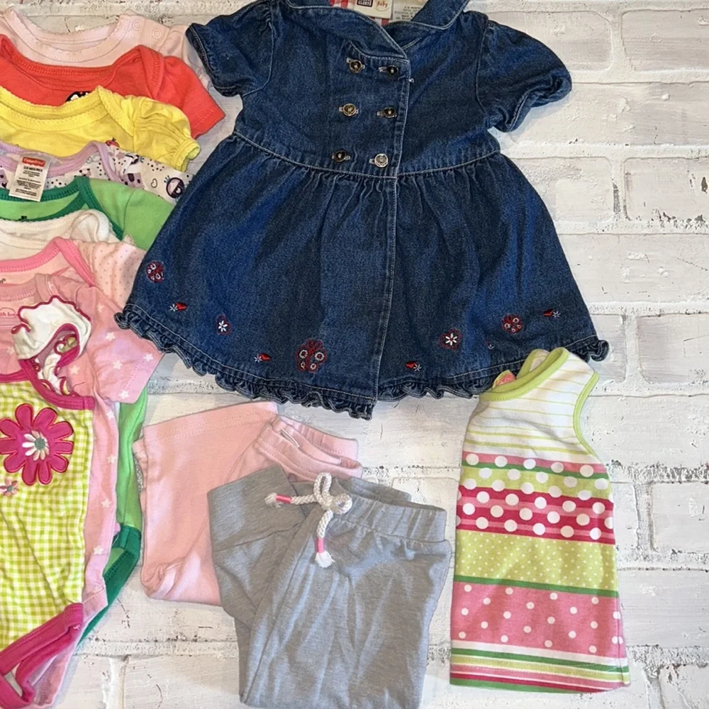 Babygirl 3/6m spring & summer onesie top footie bundle!!